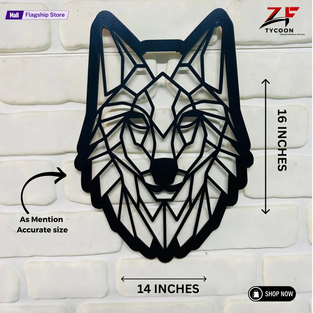 Rgb Wolf ZF Geometric Wolf lighted-up Wooden 7mm Thickness Imported Sheet Wall ...