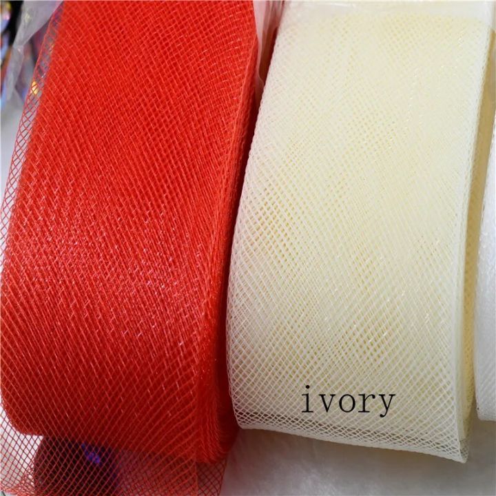 Soft Horsehair Crinoline Clear mesh fabric braid regilin for hats craft Sewing accessories white black red color