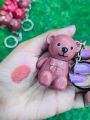 Cute Teddy Bear  Key Chain 6 Pcs Matte  Lip gloss  - 6 Different Colors -. 