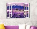 AY9234B Large Lavender Mountain 3D Window Scene View Removable Wall Sticker Decal. 