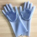 Reusable Silicone Magic Washing Gloves Pair with Scrubber for Kitchen, Bathroom, Car, Pet and Multipurpose Cleaning and Washing (1 Left and 1 Right Hand Silicone Scrub Glove Pair). 