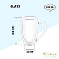 WILMAX ENGLAND Double Wall Thermo Glass Mug 250 ML. 