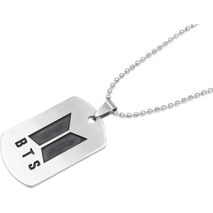 BTS LOGO Metal DOG Tag Necklace