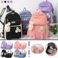 4Pcs/Set Women School Backpacks Schoolbag Daisy Canvas For Teenagers Girls Student College Book Bag Boys Satchel Bolsas bag pack. 