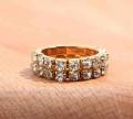 Elastic Stering Golden single Row CZ Crystal toe ring. 