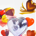Valentine's Day Chocolate Mould Reusable Heart Shape ABS Plastic Heart Molds Non-Stick 3Pcs/Set Polycarbonate Mold for Baking. 