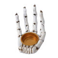 Cosme Creepy Candle Holder Spooky Halloween Skeleton Hand Candle Holder for Gothic Home Decor Party Supplies Tealight Stand with Skull Backbone Design Skeleton Candle Holder. 