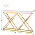White Narrow Sofa Table Behind Couch, Wood Entryway Console Table with Metal Leg coffee Table X Model console STM. 