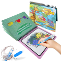 Magic Water Book and LCD Writing Tablet Set Best Gift to your kid - Reusable Doodle Book with Pen and Single Color Erasable, Educational Drawing Pad for Kids to Learn Art Skills.. 