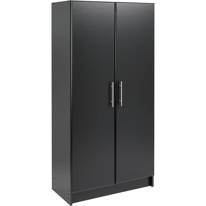 Wooden Cupboard, Organizer, Cupboard for Clothes, kitchen, Storage Cabinet, 32" W x 65" H x 16" D, Black