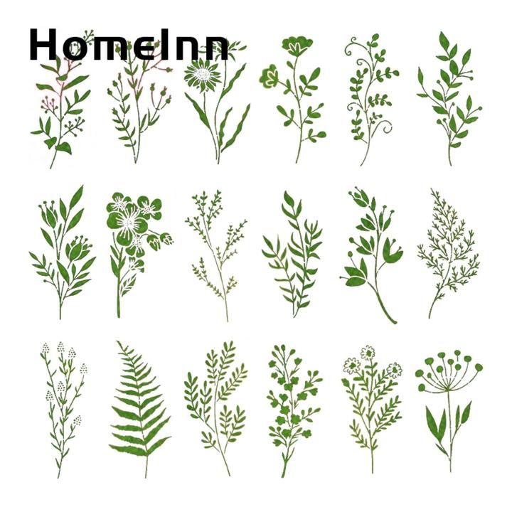 Flower Stem Stencil Template Diy Flower Stems Stencil Set for Painting Projects Natural Leaf Shapes Template for Fence Decoration Buyers' Favorite Customizable Wall Stencil Patterns