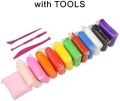 Super Clay Non Sticky Air Dry Clay, Fun Play Foam Bouncing DIY Kids Creative Art & Crafts Clay Putty Kit with Tools Modeling 12 Different Color Clay (Pack of 6, pack of 12, pack of 24 and pack of 36. 