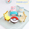 Kawaii Pokemon Peripheral Series Pikachu Kirby Jigglypuff Chair Table Bed Plush Furniture Mold Play Pendant Pendant Boy Girl Gif. 