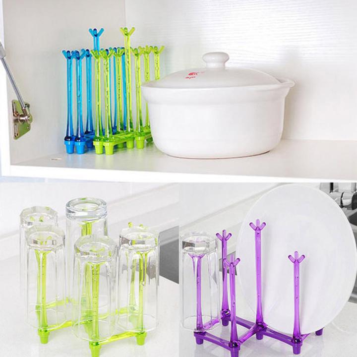 Folding Glass Stand Kitchen Accessories Home Storage Living Room Supplies
