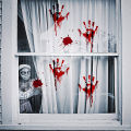 Halloween Window Decorations, Scary Bloody Handprint Footprint Vinyl Wall Decals Window Clings. 