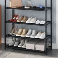 Multi-Function 4 Tiers Shoes Rack With Hanger, Living Room Clothes Storage Rack. 