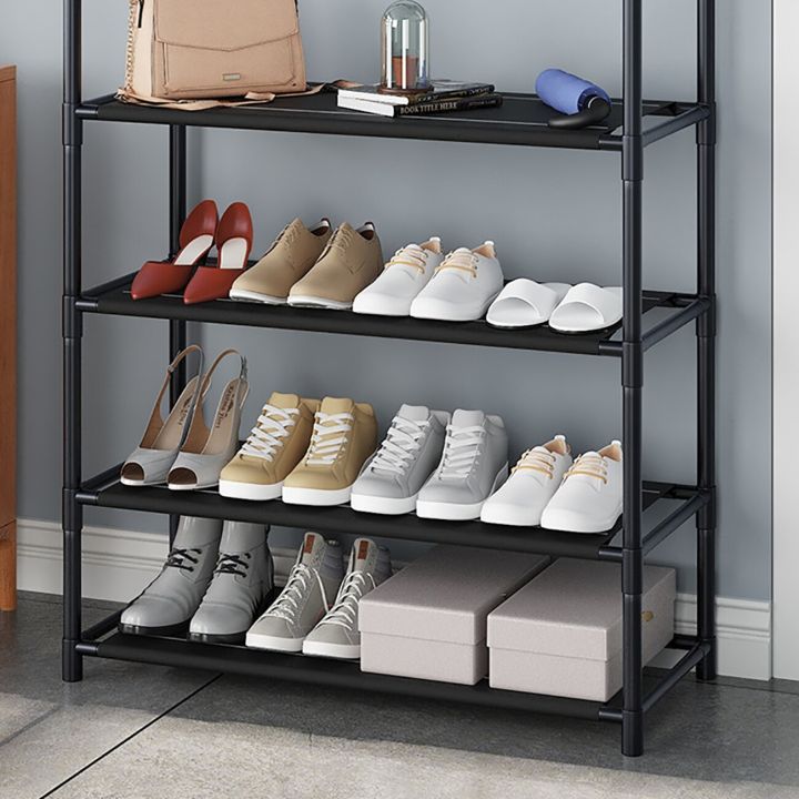 Multi-Function%204%20Tiers%20Shoes%20Rack%20With%20Hanger,%20Living%20Room%20Clothes%20Storage%20Rack%20-%20Image%206
