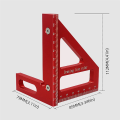 3D Multi-Angle Measuring Ruler 45/90 Degree Aluminum Alloy Drawing Line Ruler High-Precision Layout Measurement Tool. 