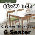 6 Seater  Premium Quality PVC( 6 x 5 Ft) Transparent Clear Dining Table Cloth / Cover Plastic Table Cover Protector Sheet Rectangle - QS Bedding. 