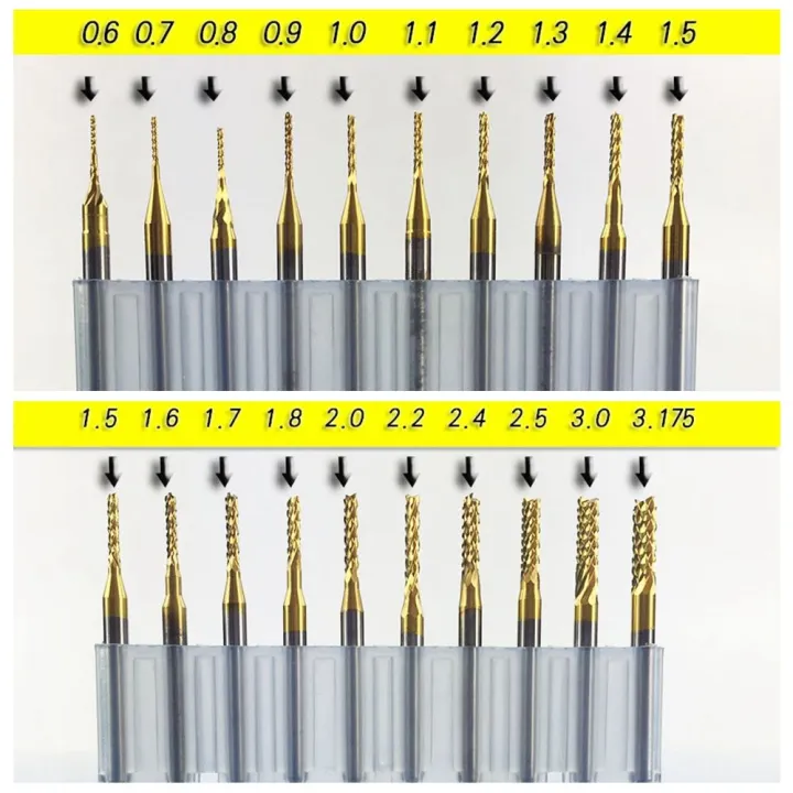 Micro Titanium Coated Engraving/Cutting Shank End Mill Drill Bit Edge ...