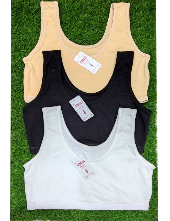 Pack%203%20Soft%20Cotton%20Camisole/Half%20Body%20Teenage%20Training%20Bra/vest/Inner%20Wear/BDs/Sports%20Bra/Tanks%20For%20Beginners%20Kid%20Girls%20-%20For%207%20to%2010%20Yrs%20-%20Image%206