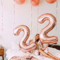 40 Inch Foil Birthday Balloons Air Helium Number Balloon Happy Birthday Party Decoration Rose Gold Figures Balloon. 