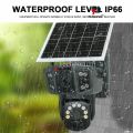 WiFi Solar Dual Lens 8MP 4K Security Camera 10X Zoom Outdoor Wireless CCTV Smart Motion Detection Auto Tracking Night Vision Waterproof 8000mAh Battery Backup IP Cam for Home Garage Shop Office. 