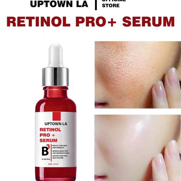 Uptown LA Retinol Face Serum with Vitamin B3. Anti Aging Face Serum for Lines, Wrinkles & Premature Sun Damage to Resurface & Hydrate. Suitable for all skin types
