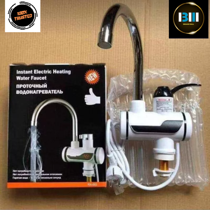 instant electric water heater tap for kitchen and bathroom with digital temperature display, tank less hot water faucet, 220v 3000 watts, nstant Hot Water Tap Electric Geyser for Bathroom or Kitchen Basin