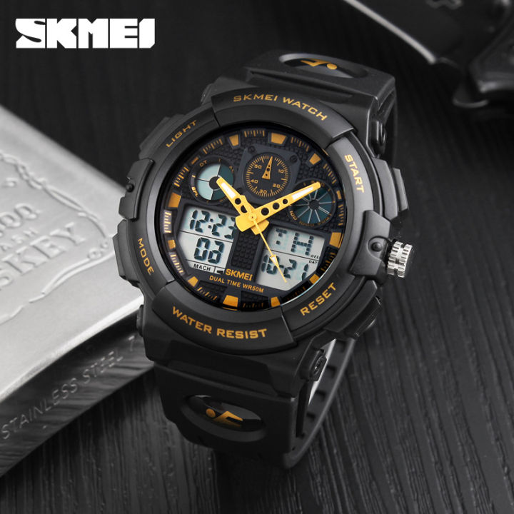 SKMEI Sports Dual Display Alarm Stopwatch Military LED Waterproof Digital Watches for Men 1270 Daraz.pk