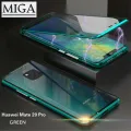 【Miga Plaza】 For Huawei Mate 20 Pro Magnetic Case 360 Front+Back double-sided 9H Tempered Glass Case For Huawei Mate 20 Pro Metal Bumper Case. 