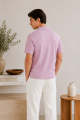 MINT - Light Pink Basic Zipper Polo - Smart Fit- Men. 