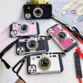Emily in Paris 3D retro camera case for iPhone 15 Pro Max 14 13 12 11 pro Max X XR XS Max 8 plus lanyard camera shockproof cover. 