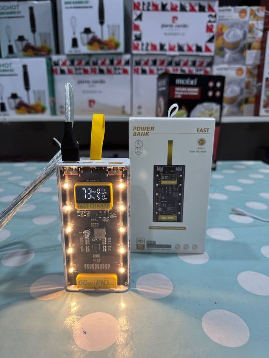 66W%20Transparent%20Digital%20Display%20Fast%20Charging%2020,000%20mAh%20PD%20Power%20Bank%20with%20USB-C%20and%20USB-A%20Ports%20-%20Image%202