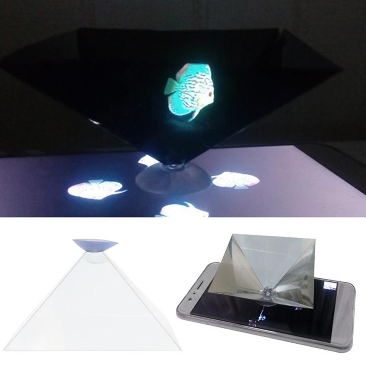 1pc Mini 3D Hologram Pyramid Display Projector Video Stand Universal Geartronic