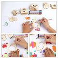 SF 20pcs Montessori Toys Wooden Kids Drawing Toys DIY Painting Template Stencils Coloring Puzzle Learning Educational Toys for Children Gift. 