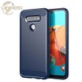 Leweisi Carbon Fiber Bumper Phone Case For LG K51 / LG Q51 / LG Reflect Back Cover Coque Shockproof Protective. 