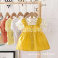 Sweet and Cotton Princess 2024 Summer New Western Fashion Cute Baby Short sleeved Girl's Dress. 