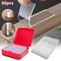 1Box 60Pcs Double Sided Stickers Tape Transparent Non-marking Strong Adhesive Tapes Easy To Cut Double Faced Tapes. 