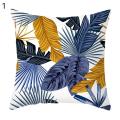 Throw Pillow Cover Breathable Assorted Leaves Flower Printed Pillowcase. 