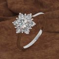 White gold ring with diamonds. 