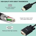 BENFEI  DisplayPort to VGA Adapter, 1.8M DP DisplayPort of Computer/Laptop  to VGA of Monitor/Projector 6 Feet Cable Male to Male Gold-Plated Cord Compatible for Lenovo, Déll, HP, ASúS and Other Brand (Not Bidirectional,Not Compatible with HDMI or USB). 