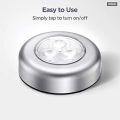 Mini LED Battery Powered Wireless Stick Tap Touch Lamp Stick-on Push Light Wall Staircase Rack Cabinet Kitchen Car ( Battery Not Included ) pack of 4. 