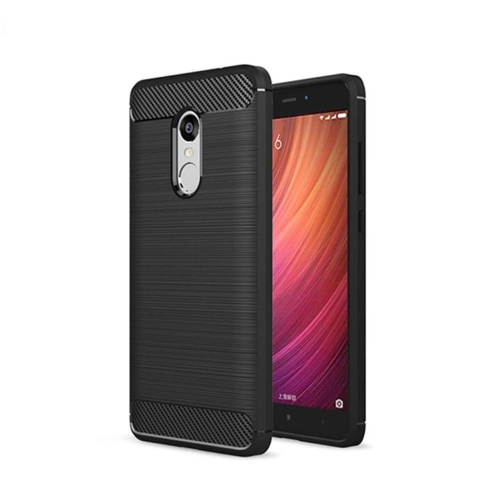Carbon Fibre Brushed TPU Phone Case For Xiaomi Redmi Note 4 4X Soft Silicone Anti-knock Back Cover - intl