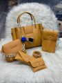 5 PIECE hand bag for girls, bags for girls, Bags for women BAG Luxury Brand 5 pcs/set Women's Cross Body & Shoulder Bag - Large Capacity Women Bag Ladies Leather Tote Fashion Shoulder Bags for Women 2024 with Wallet Bags for girls. 
