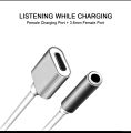 Lightning to 3.5mm 2 in 1 Earphone Audio Adapter without bluetooth compatible For iPhone Charger Cable Mobile Phone Aux Dual Jack Splitter Headphone & Fast Charging Connector Converter for pubg and gaming. 