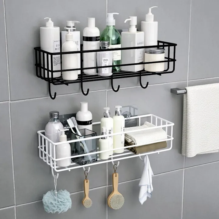 Bathroom%20Storage%20Hanging%20Shelf%20Wall%20Mounted%20With%20Hooks%20-%20Image%203