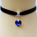 Velvet Choker Necklace Fine Workmanship Heart Pendant Choker Necklace Adjustable Black Collar Necklaces. 