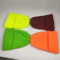 Bright Color Solid Knit Skull Beanie Women Men's Cuff Warm Winter Hats Plain Toques Neon Yellow Neon Orange Green Burgundy. 