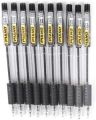Comfort Grip Retractable - Needle Ballpoints Pens Black Pointer,0.8 mm - Pack of 10. 